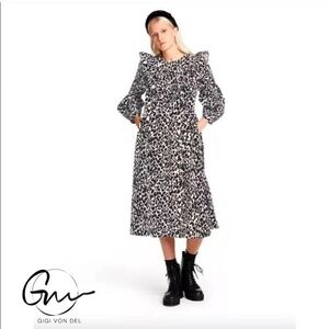 Sandy Liang for Target black and white leopard print dress XS NWOT,  (fit S-M)